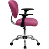 image:imageFlash Furniture Beverly MidBack Pink Mesh Padded Swivel Task Office Chair with Chrome Base and Arms