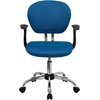 image:imageFlash Furniture Beverly MidBack Turquoise Mesh Padded Swivel Task Office Chair with Chrome Base and Arms