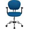 image:imageFlash Furniture Beverly MidBack Turquoise Mesh Padded Swivel Task Office Chair with Chrome Base and Arms