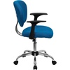 image:imageFlash Furniture Beverly MidBack Turquoise Mesh Padded Swivel Task Office Chair with Chrome Base and Arms