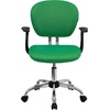 image:imageFlash Furniture Beverly MidBack White Mesh Padded Swivel Task Office Chair with Chrome Base and ArmsBright Green