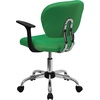 image:imageFlash Furniture Beverly MidBack White Mesh Padded Swivel Task Office Chair with Chrome Base and ArmsBright Green