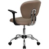 image:imageFlash Furniture Beverly MidBack White Mesh Padded Swivel Task Office Chair with Chrome Base and ArmsCoffee Brown