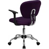image:imageFlash Furniture Beverly MidBack White Mesh Padded Swivel Task Office Chair with Chrome Base and ArmsPurple