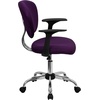 image:imageFlash Furniture Beverly MidBack White Mesh Padded Swivel Task Office Chair with Chrome Base and ArmsPurple