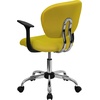 image:imageFlash Furniture Beverly MidBack White Mesh Padded Swivel Task Office Chair with Chrome Base and ArmsYellow