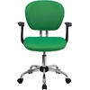 image:imageFlash Furniture Beverly MidBack Yellow Mesh Padded Swivel Task Office Chair with Chrome Base and ArmsBright Green