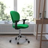image:imageFlash Furniture Beverly MidBack Yellow Mesh Padded Swivel Task Office Chair with Chrome Base and ArmsBright Green
