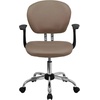 image:imageFlash Furniture Beverly MidBack Yellow Mesh Padded Swivel Task Office Chair with Chrome Base and ArmsCoffee Brown