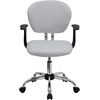 image:imageFlash Furniture Beverly MidBack Yellow Mesh Padded Swivel Task Office Chair with Chrome Base and ArmsWhite