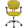 image:imageFlash Furniture Beverly MidBack Yellow Mesh Padded Swivel Task Office Chair with Chrome Base and ArmsYellow