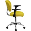 image:imageFlash Furniture Beverly MidBack Yellow Mesh Padded Swivel Task Office Chair with Chrome Base and ArmsYellow