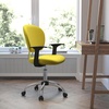image:imageFlash Furniture Beverly MidBack Yellow Mesh Padded Swivel Task Office Chair with Chrome Base and ArmsYellow