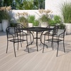 image:imageFlash Furniture Black Steel 355 Square 4Chair Patio Set with Umbrella Hole  Bronze 21lb Umbrella Base