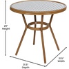 image:imageFlash Furniture Bordeaux IndoorOutdoor Commercial Bistro Set  Tempered Glass Top Table  4 Chairs  PE Rattan  NAT Bamboo Print Aluminum Frame  NavyWhiteNavy  White RattanNatural Frame