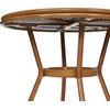 image:imageFlash Furniture Bordeaux IndoorOutdoor Commercial Bistro Set  Tempered Glass Top Table  4 Chairs  PE Rattan  NAT Bamboo Print Aluminum Frame  NavyWhiteNavy  White RattanNatural Frame