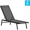 image:imageFlash Furniture Brazos Adjustable Chaise Lounge Chair Outdoor FivePosition Recliner All Weather BlackBlackBlackBlack