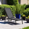 image:imageFlash Furniture Brazos Adjustable Chaise Lounge Chair Outdoor FivePosition Recliner All Weather BlackBlackBlackBlack