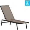 image:imageFlash Furniture Brazos Adjustable Chaise Lounge Chair Outdoor FivePosition Recliner All Weather BlackBlackBrownBlack