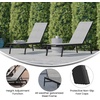 image:imageFlash Furniture Brazos Adjustable Chaise Lounge Chair Outdoor FivePosition Recliner All Weather BlackBlackGrayBlack