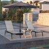 image:imageFlash Furniture Brazos Adjustable Chaise Lounge Chair Outdoor FivePosition Recliner All Weather BlackBlackGrayBlack