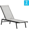 image:imageFlash Furniture Brazos Adjustable Chaise Lounge Chair Outdoor FivePosition Recliner All Weather BlackBlackGrayBlack