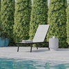 image:imageFlash Furniture Brazos Adjustable Chaise Lounge Chair Outdoor FivePosition Recliner All Weather BlackBlackGrayBlack