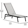 image:imageFlash Furniture Brazos Adjustable Chaise Lounge Chair Outdoor FivePosition Recliner All Weather BlackBlackGrayBlack
