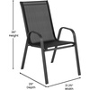 image:imageFlash Furniture Brazos Commercial Outdoor Dining Set 47 Tempered Glass Patio Table with Umbrella Hole 4 Stack Chairs with Flex Comfort Seats and Backs BlackBlackBlack