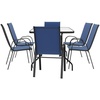 image:imageFlash Furniture Brazos Series 7Piece Glass Patio Table and Chairs Set Outdoor Patio Dining Set with Rectangular Table 6 Sling Patio Chairs BrownNavy