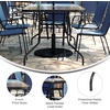 image:imageFlash Furniture Brazos Series 7Piece Glass Patio Table and Chairs Set Outdoor Patio Dining Set with Rectangular Table 6 Sling Patio Chairs BrownNavy