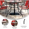 image:imageFlash Furniture Brazos Series 7Piece Glass Patio Table and Chairs Set Outdoor Patio Dining Set with Rectangular Table 6 Sling Patio Chairs BrownRed