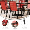 image:imageFlash Furniture Brazos Series 7Piece Glass Patio Table and Chairs Set Outdoor Patio Dining Set with Rectangular Table 6 Sling Patio Chairs BrownRed