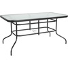 image:imageFlash Furniture Brazos Series 7Piece Glass Patio Table and Chairs Set Outdoor Patio Dining Set with Rectangular Table 6 Sling Patio Chairs BrownRed