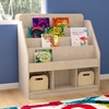 image:imageFlash Furniture Bright Beginnings Commercial Grade 4 Tier Modular Classroom Bookstand  Natural Finish  3 Lower Storage Compartments  Safe Kid Friendly Design
