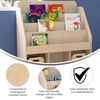 image:imageFlash Furniture Bright Beginnings Commercial Grade 4 Tier Modular Classroom Bookstand  Natural Finish  3 Lower Storage Compartments  Safe Kid Friendly Design