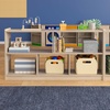 image:imageFlash Furniture Bright Beginnings Commercial Grade 5 Section Modular Classroom Storage Unit  Natural Finish  Extra Wide  Open Storage  Safe Kid Friendly Design