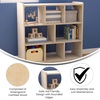 image:imageFlash Furniture Bright Beginnings Commercial Grade 8 Section Modular Classroom Storage Unit  Natural Finish  Open Storage  Safe Kid Friendly Design