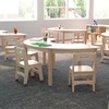 image:imageFlash Furniture Bright Beginnings Commercial Grade Half Circle Classroom Table  Wooden Preschool Activity Table  Greenguard Certified Wood  295 W x 59 D x 21 H