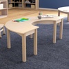 image:imageFlash Furniture Bright Beginnings Commercial Grade Half Circle Classroom Table  Wooden Preschool Activity Table  Greenguard Certified Wood  295 W x 59 D x 18 H