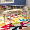image:imageFlash Furniture Bright Beginnings Commercial Grade Height Adjustable Half Circle Classroom Table  Wooden Activity Table  59 D x 15 H  23 H  Beech