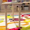 image:imageFlash Furniture Bright Beginnings Commercial Grade Height Adjustable Half Circle Classroom Table  Wooden Activity Table  59 D x 15 H  23 H  Beech