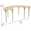 image:imageFlash Furniture Bright Beginnings Commercial Grade Height Adjustable Half Circle Classroom Table  Wooden Activity Table  59 D x 15 H  23 H  Beech