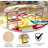 image:imageFlash Furniture Bright Beginnings Commercial Grade Height Adjustable Half Circle Classroom Table  Wooden Activity Table  59 D x 15 H  23 H  Beech