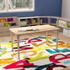 image:imageFlash Furniture Bright Beginnings Commercial Grade Height Adjustable Rectangle Classroom Table  Wooden Activity Table  235 W x 47 D x 15 H  23 H  Beech