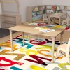 image:imageFlash Furniture Bright Beginnings Commercial Grade Height Adjustable Rectangle Classroom Table  Wooden Activity Table  235 W x 47 D x 15 H  23 H  Beech