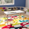 image:imageFlash Furniture Bright Beginnings Commercial Grade Height Adjustable Rectangle Classroom Table  Wooden Activity Table  235 W x 47 D x 15 H  23 H  BeechWhite