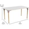 image:imageFlash Furniture Bright Beginnings Commercial Grade Height Adjustable Rectangle Classroom Table  Wooden Activity Table  235 W x 47 D x 15 H  23 H  BeechWhite