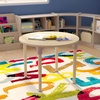 image:imageFlash Furniture Bright Beginnings Commercial Grade Height Adjustable Round Classroom Table  Wooden Activity Table  33 D x 15 H  23 H  Beech