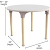 image:imageFlash Furniture Bright Beginnings Commercial Grade Height Adjustable Round Classroom Table  Wooden Activity Table  33 D x 15 H  23 H  BeechWhite